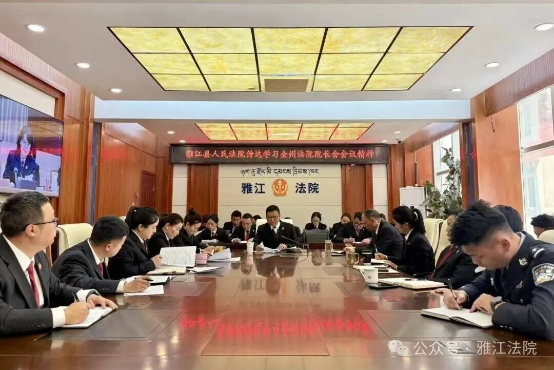 雅江 县人民法院传达学习全州法院院长会议精神